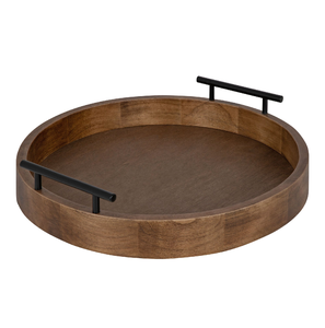 Plateau de service en bois personnalisé prix d'usine plateau décoratif en bois rond design moderne Offre Spéciale de vente en gros - Product Image 2