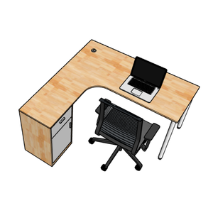 OMA IIHBOM217 System Contemporary 140x120cm Staff <b>Desk</b> Modern Melamine Wood <b>Foldable</b> for <b>Office</b> or Workspace Bedroom Use - Product Image 6