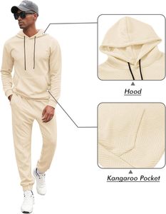 ชุดวอร์มกีฬาฤดูหนาวใหม่ ผ้าฝ้าย 100% ระบายอากาศได้ดี ผ้าฟลีซหนานุ่ม มีฮู้ด สำหรับผู้ชาย ชุดเซ็ต-ออกแบบได้ตามต้องการ ขายส่งคุณภาพสูง - Product Image 3