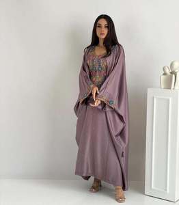 Abaya de Dubaï de style luxueux pour femme, en soie Mukhawar, anti-plis, à manches longues, faite main, couleur personnalisable, pour la prière, design arabe musulman - Product Image 2