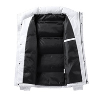 Blouson d'hiver matelassé en toile de haute qualité pour homme, à capuche, réversible, motif personnalisé, col montant, vente en gros, mode haut de gamme