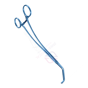 Pince vasculaire DeBakey Satinsky 9” bleue, revêtement titane, pince tangentielle, instrument chirurgical en acier allemand - Product Image 3