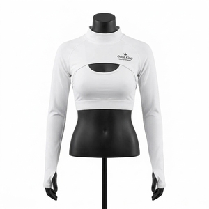 Bolero de Manga Larga con Logotipo Personalizado para Mujer, Transpirable, para Yoga, Ejercicio, Fitness, Top Corto, Ropa Deportiva - Product Image 1