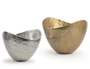 Cuenco de forma ovalada de plata decorativa 2025 para mesa, vajilla de boda, cuenco de frutas de Metal, aluminio fundido - Product Image 3