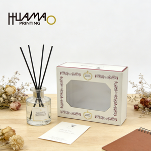 Boîte blanche personnalisée pour aromathérapie avec fenêtre transparente, emballage élégant à motif européen pour bougies parfumées et diffuseurs à bâtonnets – Vente en gros - Product Image 1