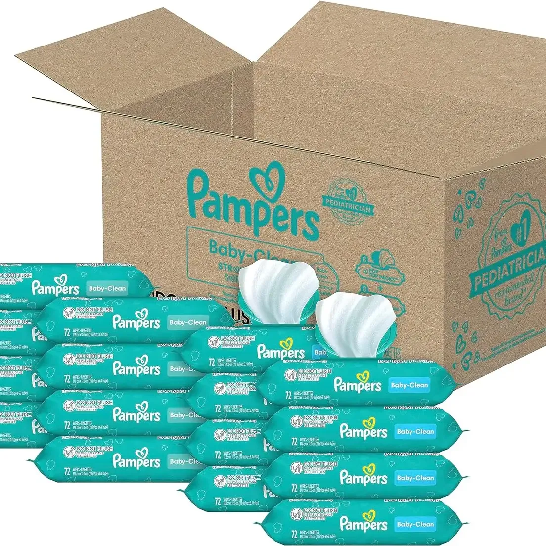 Pampers Lingettes nettoyantes pour bébé, parfumées pour bébé-1152 pièces