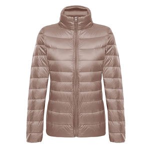 Chaqueta acolchada para mujer de invierno 2025, transpirable con tela de algodón jersey de rojo sólido logotipo personalizado, chaqueta de burbujas con cremallera de talla grande - Product Image 2