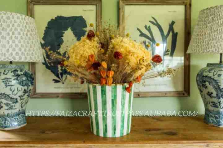 Flower Vase Handmade Hot Sale Bone Inlay Flower Vase for Table Decor Use Living Room Drawing Room Restaurants Hotel  Flower Port