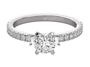 Anillo de Compromiso de Plata de Ley S925 con Diamantes, Certificado IGI, Chapado en Oro de 14K, Corte Brillante, Regalo Clásico para Aniversario de Bodas - Product Image 5