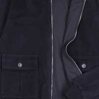Blouson Bomber en Daim pour Homme, Col Montant, Fermeture Éclair, Couleur Unie, Coupe Droite, Poches, Idéal Automne
