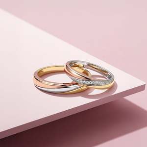Jeulia Classic Tri-Color Sterling Silver <b>Couple</b> <b>Ring</b> Set <b>for</b> <b>Wedding</b> - Product Image 2