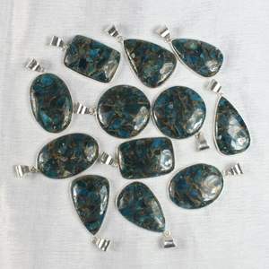 Vente en gros Style bohème cuivre néon apatite pierre précieuse pendentif à la mode lunette réglage bijoux - Product Image 3