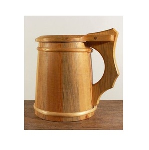 Taza de madera marrón Retro hecha a mano con asa, jarra de cerveza de Metal Natural para té caliente, café, vino o cerveza para Navidad - Product Image 4