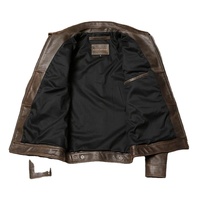 Veste en cuir d'automne marron hommes Style rétro grande taille 5XL peau de vache naturelle Slim Fit manteau en cuir véritable