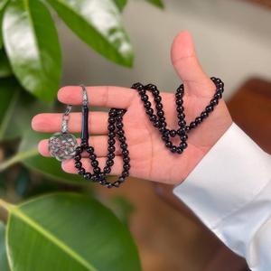 Femmes religieuses musulmanes chapelet Dubaï imitation bijoux accessoires pierre naturelle collier islamique tasbih perles de prière - Product Image 5