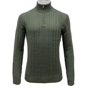 Pull d'hiver pour homme FW23 en laine mérinos extrafine de haute qualité, respirant, à séchage rapide, anti-rides, anti-boulochage, manches longues, fermeture éclair - Product Image 1