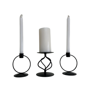 Twisted <b>Black</b> Iron <b>Candlestick</b> Holders Set of 3 for Home Holiday Tabletop Decoration Durable Metal Candle Holders - Product Image 6