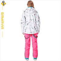 Combinaison de ski imperméable, coupe-vent et respirante -Tex pour homme et femme, veste et pantalon de sport rembourrés de duvet épais et chauds pour l'hiver