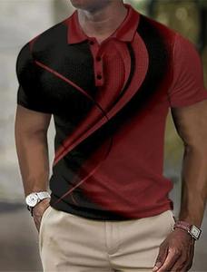 Camiseta Polo con estampado 3D de alta calidad 100% algodón transpirable para hombre, polos informales de nuevo diseño elegante - Product Image 4