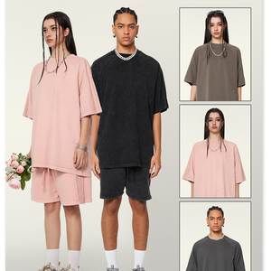 Venta al por mayor ropa de calle Y2k 100% algodón hombres camisetas logotipo personalizado pesado camiseta de gran tamaño camiseta para hombres DDP envío - Product Image 1