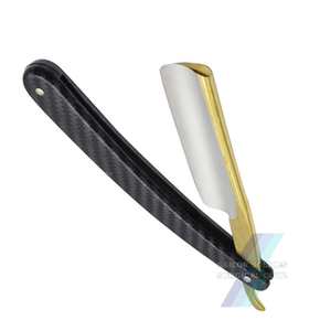 Durable Men's <b>Straight</b> Razor with Gold & Black Stainless Steel Handle for Barbers Use - Product Image 3
