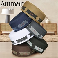 Chapeau de prière musulman modeste Ammar Kufi avec logo personnalisé, accessoires en polyester, vente en gros, couvre-chef islamique pour hommes, nouveau design