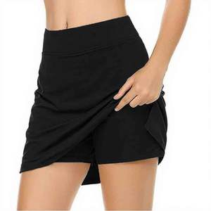 กระโปรงเทนนิสเอวสูงสำหรับผู้หญิง ระบายอากาศ แห้งเร็ว ยืดได้ 4 ทิศทาง ซับเหงื่อ ป้องกันรังสียูวี กระชับหน้าท้อง กระโปรงออกกำลังกาย - Product Image 6