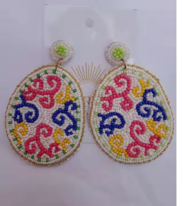 Pendientes de cuentas de zanahoria de conejito de Pascua Multicolor, joyería de estilo clásico hecha a mano para mujeres y niñas, regalo de vacaciones de primavera - Product Image 2