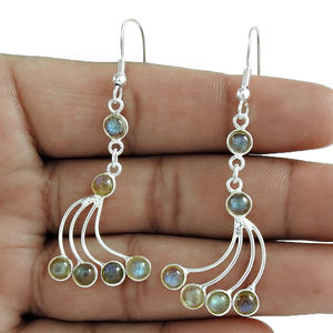 Joyería fina, pendientes colgantes de Plata de Ley 925 con piedra preciosa de labradorita Natural 100%, accesorios para mujer OEM - Product Image 3
