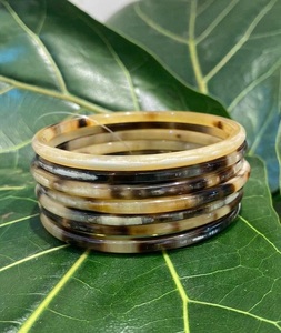 Elegante pulsera con abalorio de cuerno de buey para mujer, elegantes brazaletes de cuerno de búfalo a la moda para mujer, brazaletes de f s i - Product Image 4