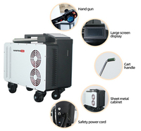 Machine de nettoyage au laser pulsé haute efficacité 200W 300W pour l'élimination de la rouille, de l'oxyde, de la peinture et des graffitis sur les surfaces métalliques, bois et pierre