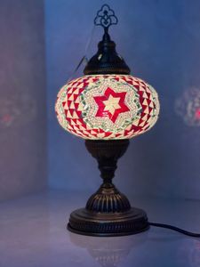 Elegant Aluminum Mosaic <b>Lamp</b> With <b>Large</b> Colorful Glass Pieces <b>For</b> Unique And Warm Home Lighting Decoration - Product Image 3