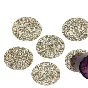 Handmade Seed Beads Embroidery Coaster For Table Decor Colorful Beaded Embroidery Coaster For Coffee Table - Product Image 3