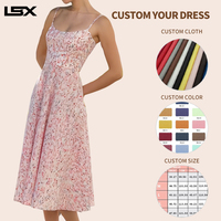 Robe midi décontractée en lin et coton de haute qualité pour femme, avec logo personnalisé, style bandage et crochet, fabrication sur mesure