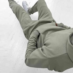 Traje de jogging con logotipo personalizado 100% chándal de algodón en blanco grueso peso pesado Unisex deportes chándales de gran tamaño conjunto con capucha hombres - Product Image 6