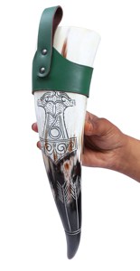 Cuerno para beber vikingo de buey de vaca Natural 100%, cuerno de búfalo pulido con soporte de cuero, costo asequible - Product Image 6