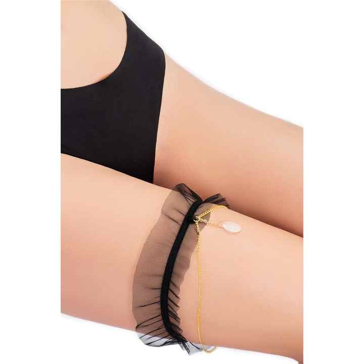 810828- Fancy Nightgown Underwear for Dowry Special Güler with Frilled Leg Band