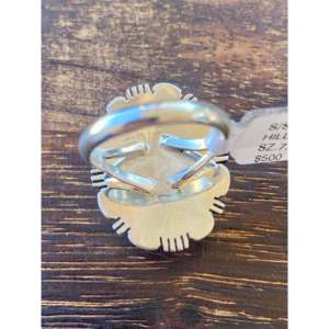 Rick Tolino Golden Hill's Boho <b>Statement</b> <b>Ring</b> Turquoise & Sterling <b>Silver</b> Bezel Set Size 7.5 Smooth Cut Stone for Everyday Wear - Product Image 6