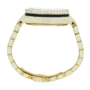 High Quality Luxury Fashion Iced Out Moissanite Stainless Steel Quartz Movement 20mm Band <b>Watch</b> - Product Image 5