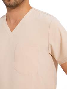 Uniforme Médico Unisex de Mezclilla Ecológico ODM, Pantalones Tipo Jogger con Múltiples Bolsillos, Conjunto de Uniformes con Cuello Alto y Manga Corta para Uso Hospitalario - Product Image 4