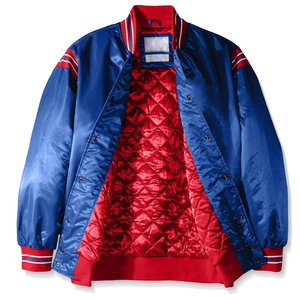 Veste universitaire en satin 100% polyester, logo personnalisé de l'équipe, double face, imperméable, baseball, col montant pour homme - Product Image 2