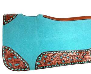 Selle Western en feutre avec forme profilée, avec patch en cuir et équipement équestre australien, équipement équestre américain - Product Image 1