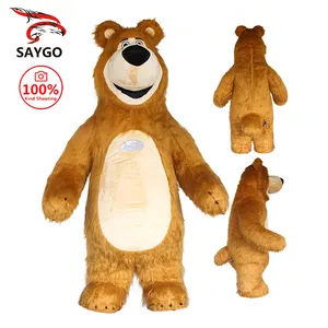 Saygo kostum maskot tiup, setelan Cosplay kostum maskot karakter kartun beruang Masha 2M/2.6M Untuk dewasa