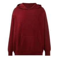 Haut à capuche d'hiver pour femme 2026, en tricot jacquard épais, doublé, coupe oversize, épaules tombantes, style ample, couleur unie, délavé à l'acide sur le devant