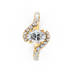 ขายส่งแหวนโออีเอ็มที่ปรับแต่งได้พร้อมเพชรที่โตในห้องปฏิบัติการเครื่องประดับหมั้นหรูหราส่วนบุคคลในทองคำ10K 14K 18K ทรงวงรีตัด - Product Image 5