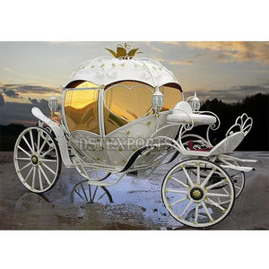 รถม้าสีขาวฟักทองซินเดอเรลล่ารถลากรถลากม้าของซินเดอเรลล่างานแต่งงานแสนหวาน - Product Image 5