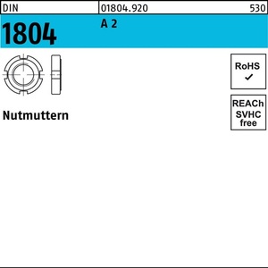 น็อตแบบมีร่อง DIN 1804 M16 X 1.5 A2 สแตนเลสสตีล 1 ชิ้น อุปกรณ์ยึด - Product Image 1