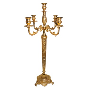 Atractivo diseñador azul acabado vela luz cena 5 brazo candelabros vela soporte hecho a mano vela Pilar Venta caliente - Product Image 3