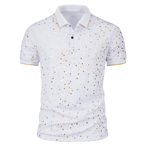 Polo de algodón superventas para hombre, camisa de manga corta con botones de un cuarto, Color sólido, cuello vuelto, Golf, tenis, Top informal de verano - Product Image 6
