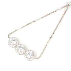 925 Sterling Silver <b>Adjustable</b> Round Zircon Stone <b>Bracelet</b> Elegant Crystal Bangles - Product Image 2